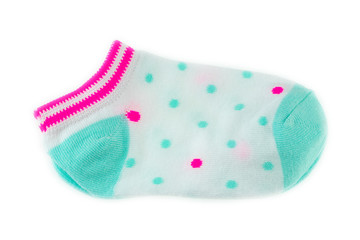 Bright baby socks isolated on white background. Fashion baby.