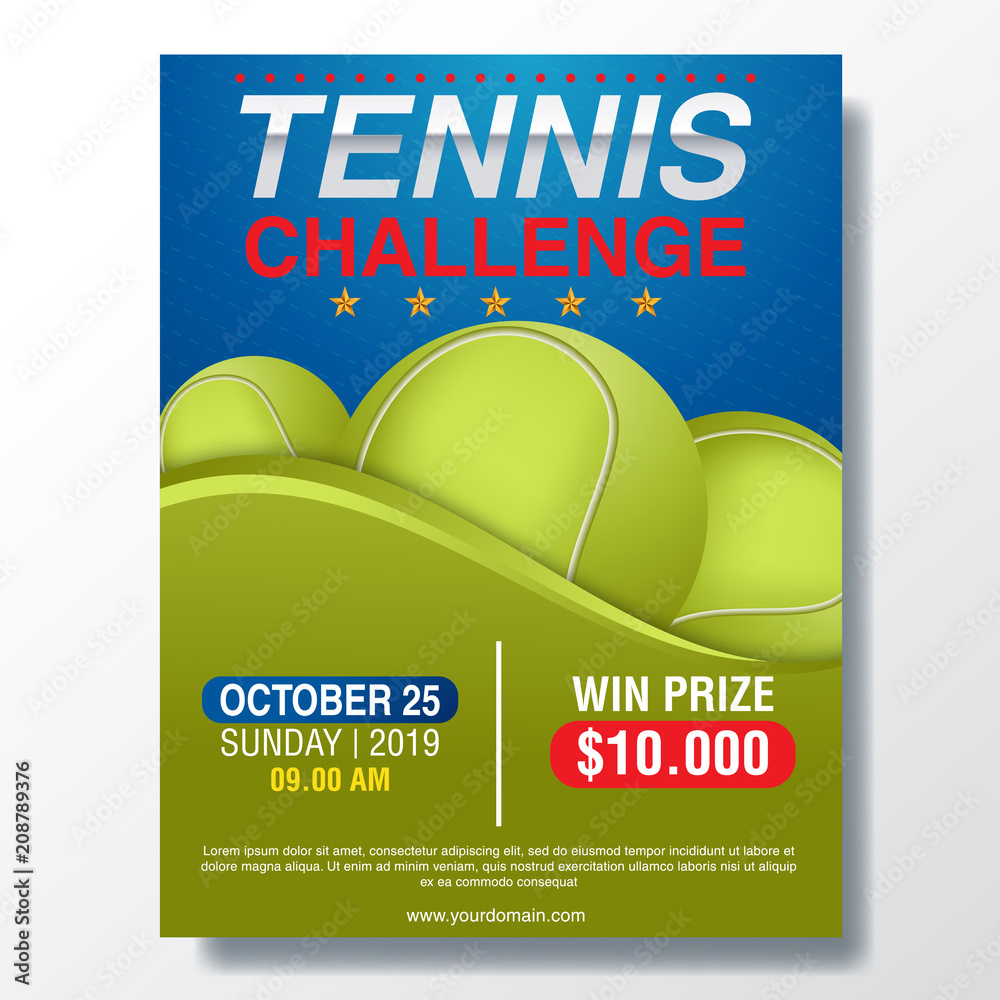 Canvas Prints tennis competition front flyer template