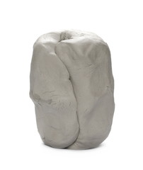 Grey modelling clay lump shape isolated on white background