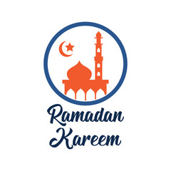 ramadan kareem / ramadan mubarak logo with text space for your slogan / tag line, vector illustration
