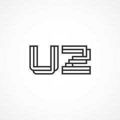 Initial Letter UZ Logo Vector Design