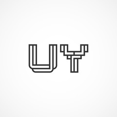 Initial Letter UY Logo Vector Design