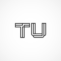 Initial Letter TU Logo Vector Design