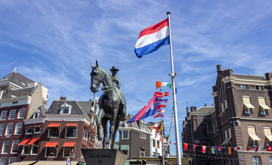 Equestrian statue of queen wilhelmina, amsterdam, netherlands