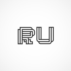Initial Letter RU Logo Vector Design
