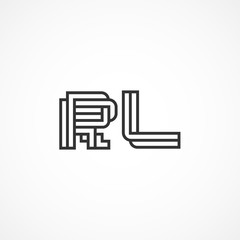 Initial Letter RL Logo Vector Design