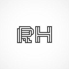 Initial Letter RH Logo Vector Design