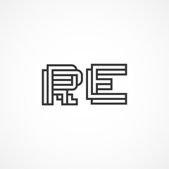 Initial Letter RE Logo Vector Design