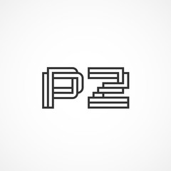 Initial Letter PZ Logo Vector Design