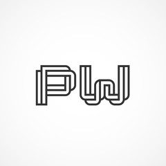 Initial Letter PW Logo Vector Design