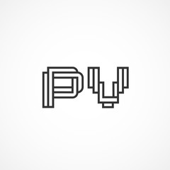 Initial Letter PV Logo Vector Design