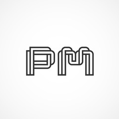 Initial Letter PM Logo Vector Design