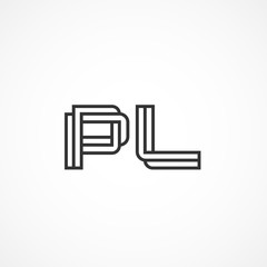 Initial Letter PL Logo Vector Design