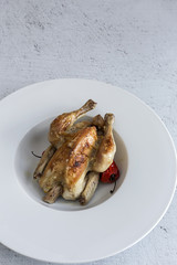 Roast chicken with onions, garlic; peppers