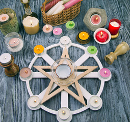 Altar with Wheel of year