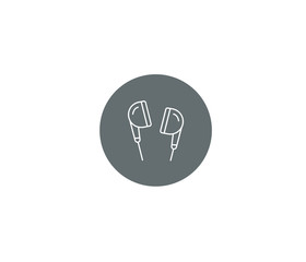 Earphone flat icon 