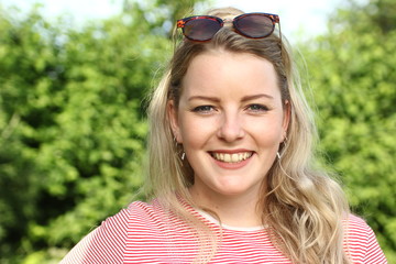 Beautiful young woman outside