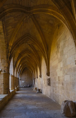 Fototapeta na wymiar Courtyard of Cathedral of Saint Nazaire, Beziers