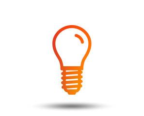 Light bulb icon. Lamp E14 screw socket symbol. Led light sign. Blurred gradient design element. Vivid graphic flat icon. Vector