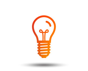 Light bulb icon. Lamp E14 screw socket symbol. Illumination sign. Blurred gradient design element. Vivid graphic flat icon. Vector