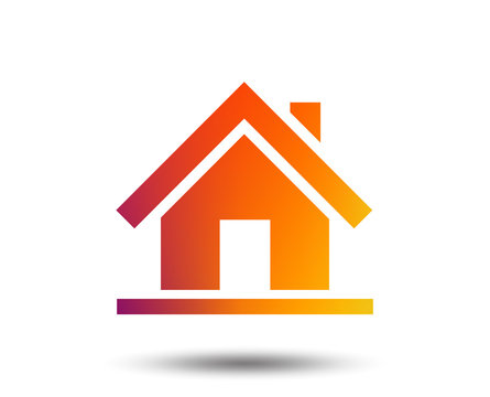 Home sign icon. Main page button. Navigation symbol. Blurred gradient design element. Vivid graphic flat icon. Vector