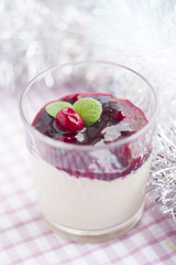 Mousse with cherry