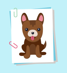 Dog with Tongue Puppy Poster Vector Illustration