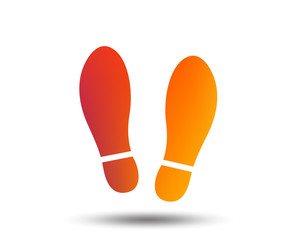 Imprint soles shoes sign icon. Shoe print symbol. Blurred gradient design element. Vivid graphic flat icon. Vector