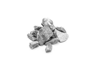 grey rock pile isolated on white background