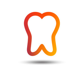 Tooth sign icon. Dental care symbol. Blurred gradient design element. Vivid graphic flat icon. Vector