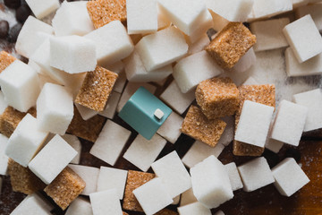 Toy house and sugar