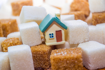 Toy house and sugar