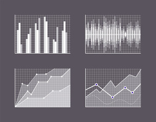 Naklejka premium Charts Visualisation Poster Vector Illustration