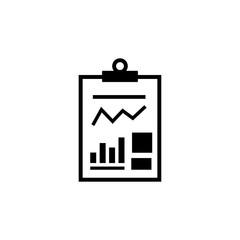 Business Report Financial Document. Flat Vector Icon. Simple black symbol on white background