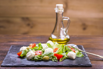salad with mozzarella and tomatoes