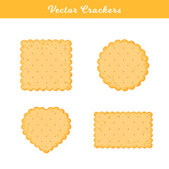 Vector Illustration. Set of health crackers. Isolated cookie