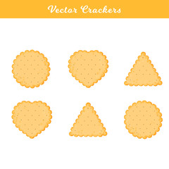 Vector Illustration. Set of health crackers. Isolated cookie