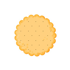 Vector Illustration. Health cracker. Isolated cookie: circle