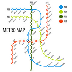 Vector illustration of metro map. Subway scheme concept