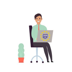 European General Data Protection Regulation. GDPR concept with character.