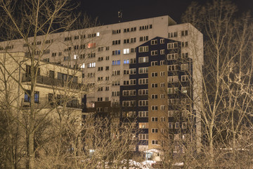 City scenic - blocks of flats in the night