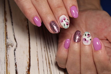 stylish pink manicure