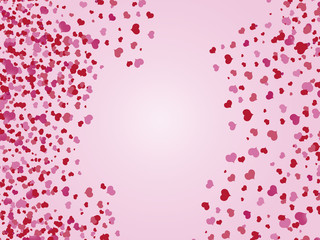 pink hearts in a random order on pink background