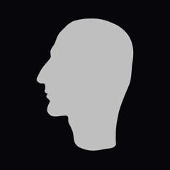 The head of a bald man of Caucasian appearance