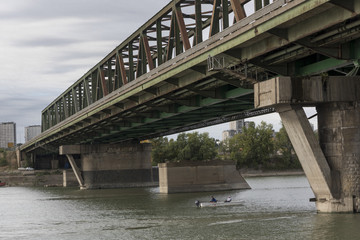 Bridge across Danube River, Serbia