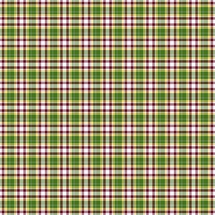 Green tartan seamless checkered gingham design texture pattern