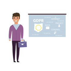 European General Data Protection Regulation. GDPR concept with character.