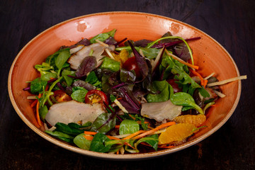 Salad with duck