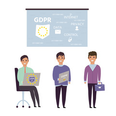 European General Data Protection Regulation. GDPR concept with character.