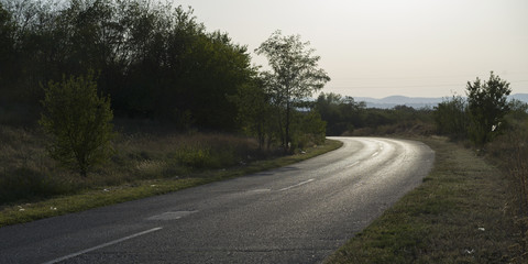 Fototapeta premium Scenic view of road, Kladovo, Bor District, Serbia